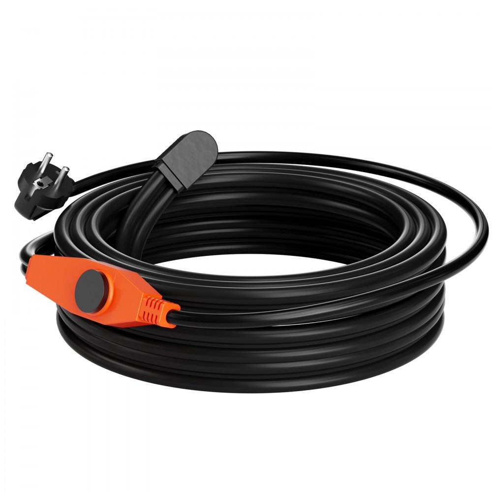 VEVOR Pipe Heating Cable, 18m 23W/m Heat Tape for Pipes with Built-in Thermostat, Water Pipe Heat Cable Protects PVC Hose, Metal and Plastic Pipe from Freezing