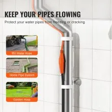 VEVOR Pipe Heating Cable, 18FT 7W/FT Heat Tape for Pipes with Built-in Thermostat, Water Pipe Heat Cable Protects PVC Hose, Metal and Plastic Pipe from Freezing