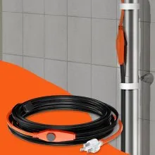 VEVOR Pipe Heating Cable, 18FT 7W/FT Heat Tape for Pipes with Built-in Thermostat, Water Pipe Heat Cable Protects PVC Hose, Metal and Plastic Pipe from Freezing