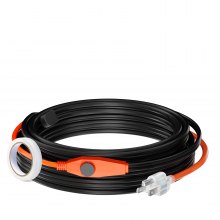 VEVOR Pipe Heating Cable 30FT 7W/FT Heat Tape for Pipes with Built-in Thermostat