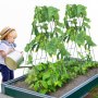 VEVOR Cucumber Trellis for Climbing Plants, 39" x 32" Foldable Cucumber Trellis Set with Twist Ties, Metal Garden Trellis for Raised Bed, Outdoor Plant Grow Support for Tomato, Squash, Vegetable