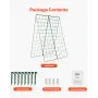 VEVOR Cucumber Trellis for Climbing Plants, 46" x 32" Foldable Cucumber Trellis Set with Plant Clips, Metal Garden Trellis for Raised Bed, Outdoor Plant Grow Support for Tomato, Squash, Vegetable