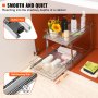 VEVOR 2 Tier 14"Wx21"Dx15"H Pull Out Cabinet Organizer, Heavy Duty Slide Out Pantry Shelves, Chrome-Plated Steel Roll Out Drawers, Sliding Drawer Storage for Inside Kitchen Cabinet, Bathroom, Under Sink,15.5"Wx22"Dx18"H Install Size for Cabinet