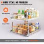 VEVOR 2 Tier 17"Wx21"Dx15"H Pull Out Cabinet Organizer, Heavy Duty Slide Out Pantry Shelves, Chrome-Plated Steel Roll Out Drawers, Sliding Drawer Storage for Inside Kitchen Cabinet, Bathroom, Under Sink,18.5"Wx22"Dx18"H Install Size for Cabinet