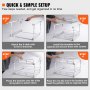 VEVOR 2 Tier 17"Wx21"Dx15"H Pull Out Cabinet Organizer, Heavy Duty Slide Out Pantry Shelves, Chrome-Plated Steel Roll Out Drawers, Sliding Drawer Storage for Inside Kitchen Cabinet, Bathroom, Under Sink,18.5"Wx22"Dx18"H Install Size for Cabinet