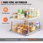 VEVOR 2 Tier 19"W x 20"D Pull Out Cabinet Organizer, Heavy Duty Slide Out Pantry Shelves, Chrome-Plated Steel Roll Out Drawers, Sliding Drawer Storage for Inside Kitchen Cabinet, Bathroom, Under Sink