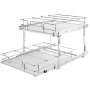 VEVOR 2 Tier 508 x 539 x 383 mm Pull Out Cabinet Organizer, Heavy Duty Slide Out Pantry Shelves, Steel Roll Out Drawers, Sliding Drawer Storage for Home, 538x569x483 mm Install Size for Cabinet