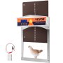 VEVOR Automatic Chicken Coop Door, Auto Open/Close, Gear Lifter Galvanized Poultry Gate with Evening and Morning Delayed Opening Timer & Light Sensor, Battery Powered LCD Screen, for Duck, Brown