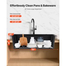 33 inch Granite Kitchen Sink Top Mount Single Bowl Drop-In Basin for RV Bar