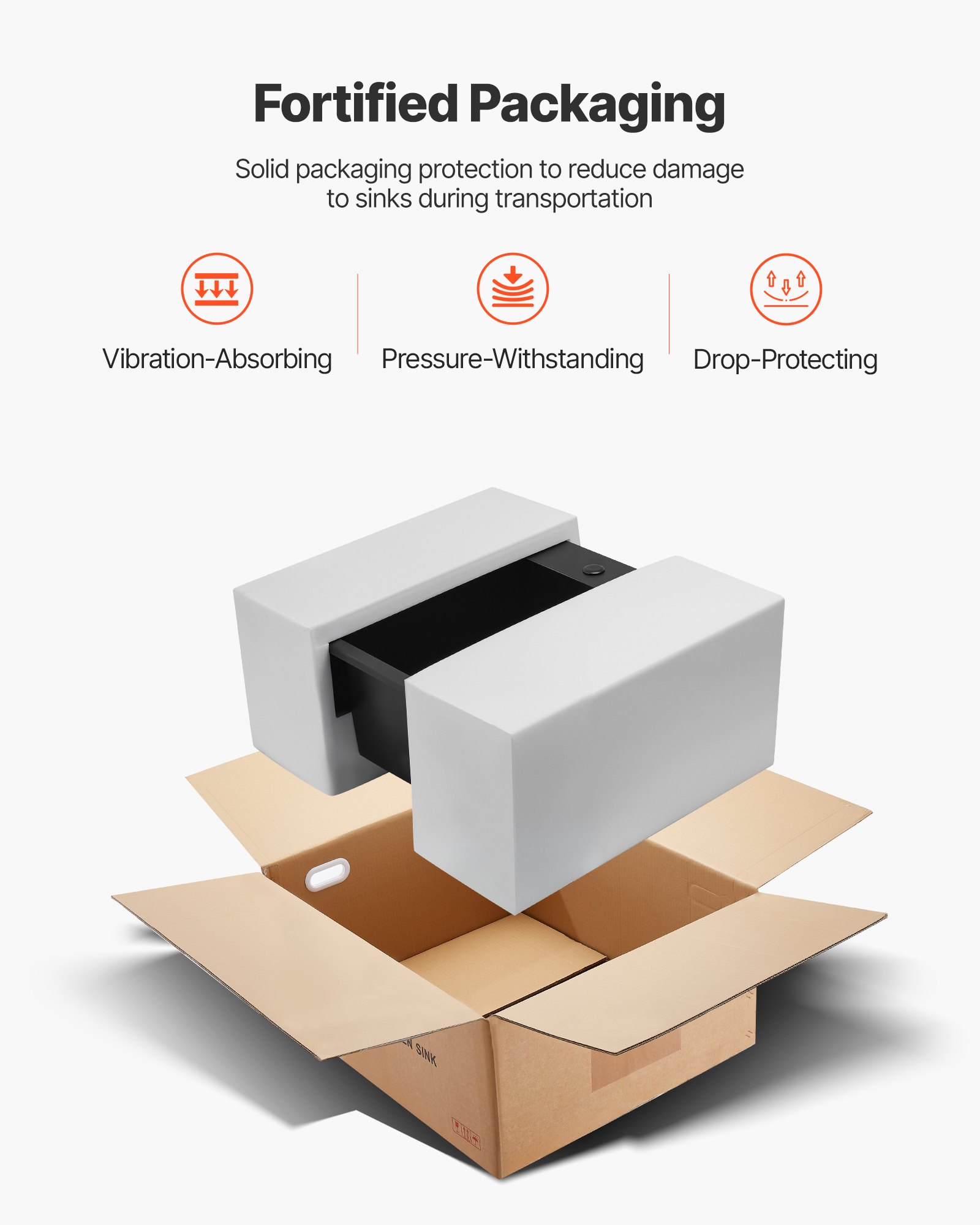 VEVOR 63 cm Kitchen Sink Workstation, Top Mount Granite Sinks, Drop-In Single Bowl Farmhouse Basin with Multiple Accessories, Household Dishwasher Sinks for RV, Prep Kitchen, and Bar (Black)