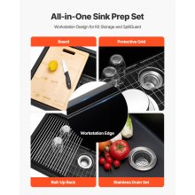 33 inch Granite Kitchen Sink Undermount Single Bowl Drop-In Basin for RV Bar