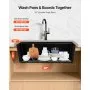 VEVOR 76 cm Kitchen Sink Workstation, Undermount Granite Sink, Drop-In Single Bowl Farmhouse Basin with Multiple Accessories, Household Dishwasher Sinks for RV, Prep Kitchen, and Bar (Black)