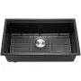 VEVOR 76 cm Kitchen Sink Workstation, Undermount Granite Sink, Drop-In Single Bowl Farmhouse Basin with Multiple Accessories, Household Dishwasher Sinks for RV, Prep Kitchen, and Bar (Black)