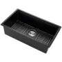 VEVOR 76 cm Kitchen Sink Workstation, Undermount Granite Sink, Drop-In Single Bowl Farmhouse Basin with Multiple Accessories, Household Dishwasher Sinks for RV, Prep Kitchen, and Bar (Black)