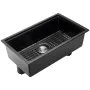 VEVOR 76 cm Kitchen Sink Workstation, Undermount Granite Sink, Drop-In Single Bowl Farmhouse Basin with Multiple Accessories, Household Dishwasher Sinks for RV, Prep Kitchen, and Bar (Black)
