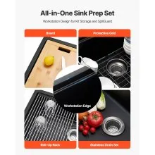 30 inch Granite Kitchen Sink Undermount Single Bowl Drop-In Basin for RV Bar