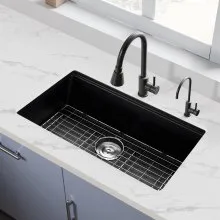 30 inch Granite Kitchen Sink Undermount Single Bowl Drop-In Basin for RV Bar