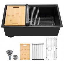30 inch Granite Kitchen Sink Undermount Single Bowl Drop-In Basin for RV Bar