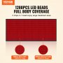 VEVOR red light therapy mat with 1280 led beads for full body coverage, 660nm red and 850nm infrared.