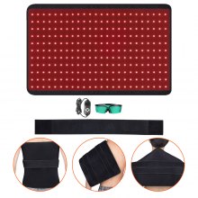 Tapis de luminothérapie rouge VEVOR pour le corps, coussin de luminothérapie à 264 LED avec contrôleur, impulsion de 10 Hz, minuterie de 5 à 30 minutes, luminothérapie rouge nano 630 nm et rouge 660 nm et proche infrarouge 850 nm pour le soulagement de la douleur et la santé de la peau