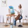 VEVOR French Easel, Hold Canvas to 34", Beechwood Foldable Sketchbox Easel with Drawer, Palette and Strap, Angle and Height Adjustable, Portable Wooden Art Painting Easel for Studio and Field