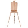 VEVOR French Easel, Hold Canvas to 34", Beechwood Foldable Sketchbox Easel with Drawer, Palette and Strap, Angle and Height Adjustable, Portable Wooden Art Painting Easel for Studio and Field