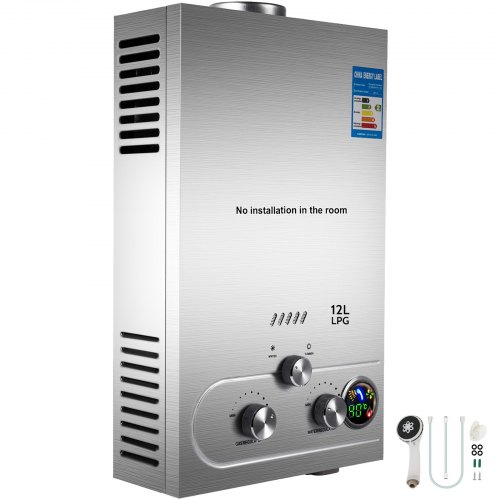 12l Propane Gas Tankless Hot Water Heater Instant On-demand Boiler W/ Shower Kit