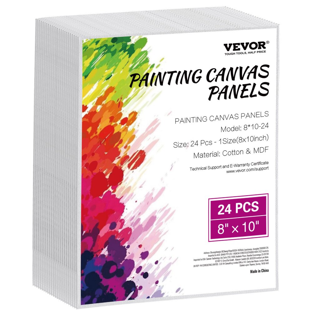 Canvas Boards for Painting 24 Pack 8 x 10 Inch Blank Canvases for Painting