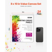 Canvas Boards for Painting 24 Pack 8 x 10 Inch Blank Canvases for Painting