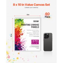 Canvas Boards for Painting 60 Pack 8 x 10 Inch Blank Canvases for Painting