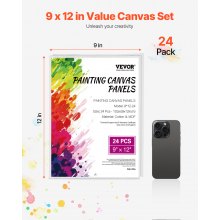 Canvas Boards for Painting 24 Pack 9 x 12 Inch Blank Canvases for Painting