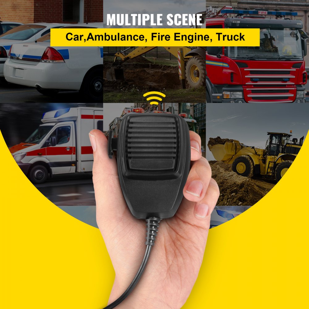 200W 7 Sound Loud Car Warning Alarm Fire Horn PA Speaker MIC System