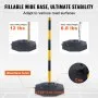 VEVOR Adjustable Traffic Delineator Post Cones, 2 Pack, Traffic Safety Delineator Barrier with Fillable Base 8FT Chain, for Traffic Control Warning Parking Lot Construction Caution Roads, Yellow&Black