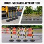 VEVOR Adjustable Traffic Delineator Post Cones, 4 Pack, Traffic Safety Delineator Barrier with Fillable Base 8FT Chain, for Traffic Control Warning Parking Lot Construction Caution Roads, Yellow&Black