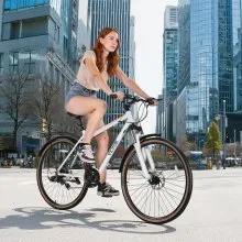 VEVOR Hybrid Bike Mens Hybrid Bicycle City Commuter Bikes 700c 24-Speed Shimano