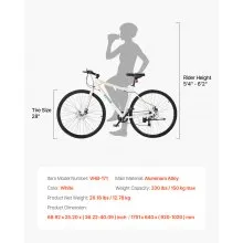 VEVOR Hybrid Bike Mens Hybrid Bicycle City Commuter Bikes 700c 7-Speed Aluminum