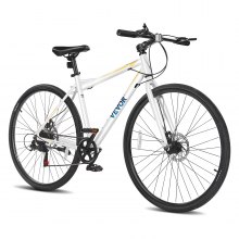 VEVOR Hybrid Bike Mens Hybrid Bicycle City Commuter Bikes 700c 7-Speed Aluminum