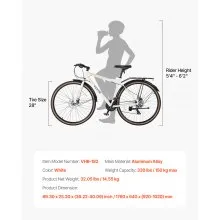 VEVOR Hybrid Bike Mens Hybrid Bicycle City Commuter Bikes 700c 24-Speed Shimano