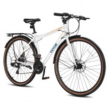 VEVOR Hybrid Bike Mens Hybrid Bicycle City Commuter Bikes 700c 24-Speed Shimano