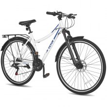 VEVOR Hybrid Bike Mens Hybrid Bicycle City Commuter Bikes 700c 21-Speed Shimano