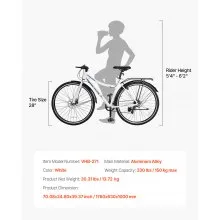 VEVOR Hybrid Bike Mens Hybrid Bicycle City Commuter Bikes 700c 7-Speed Shimano