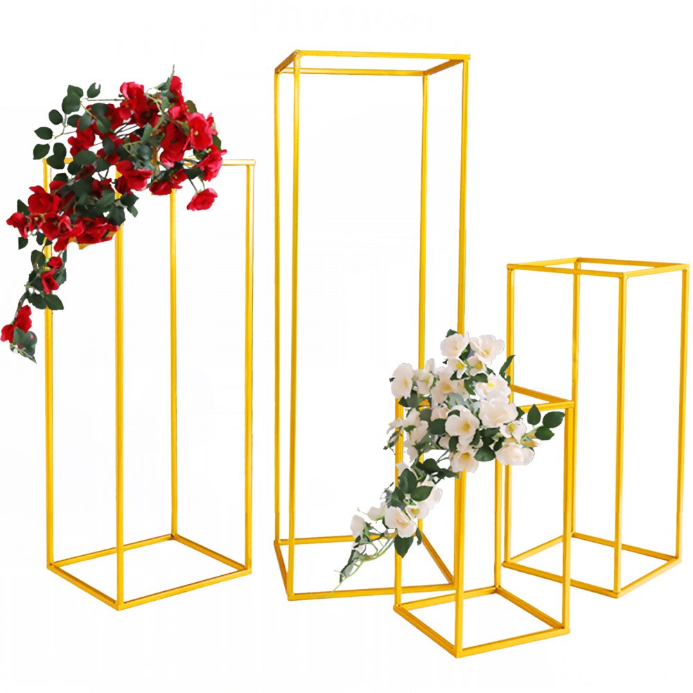 Gold Iron Metal Flower Stands Party Events 4pcs Wedding Centrepieces Venue Decor