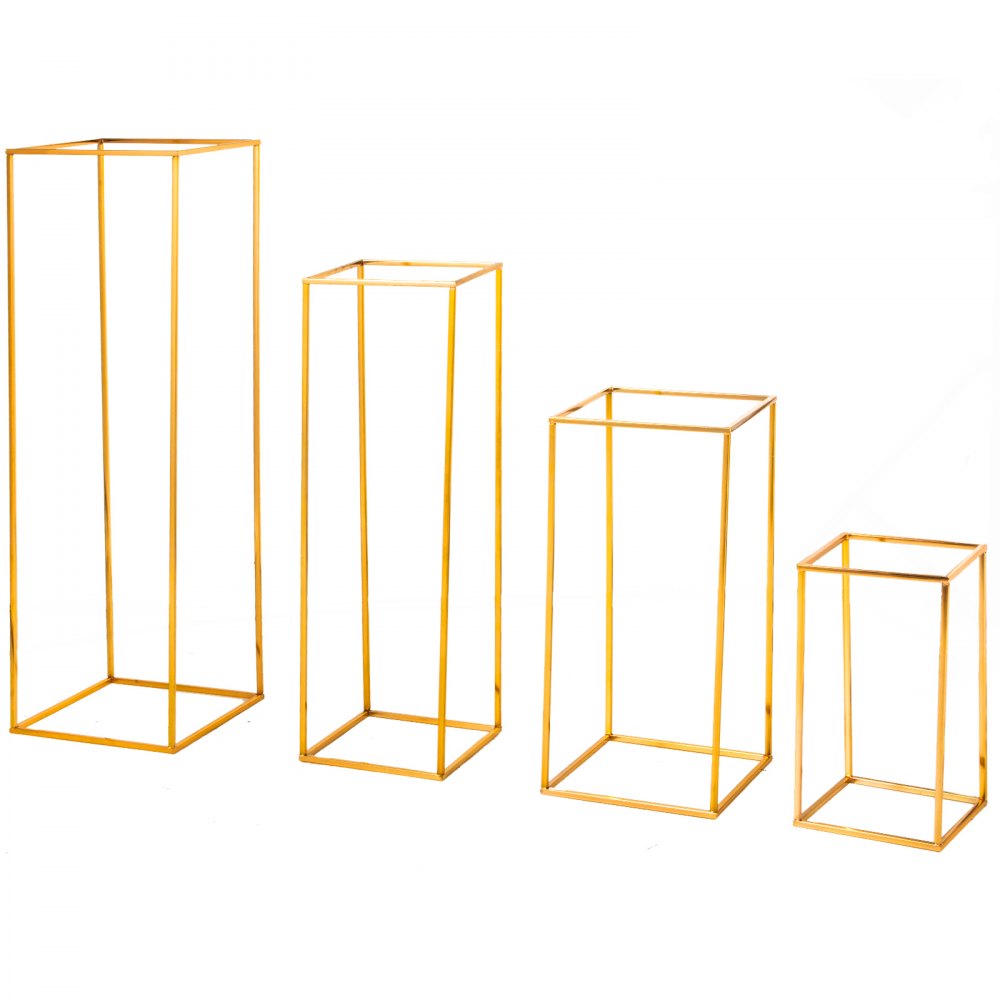 Gold Iron Metal Flower Stands Party Events 4pcs Wedding Centrepieces Venue Decor