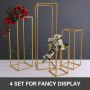 Gold Iron Metal Flower Stands Party Events 4pcs Wedding Centrepieces Venue Decor
