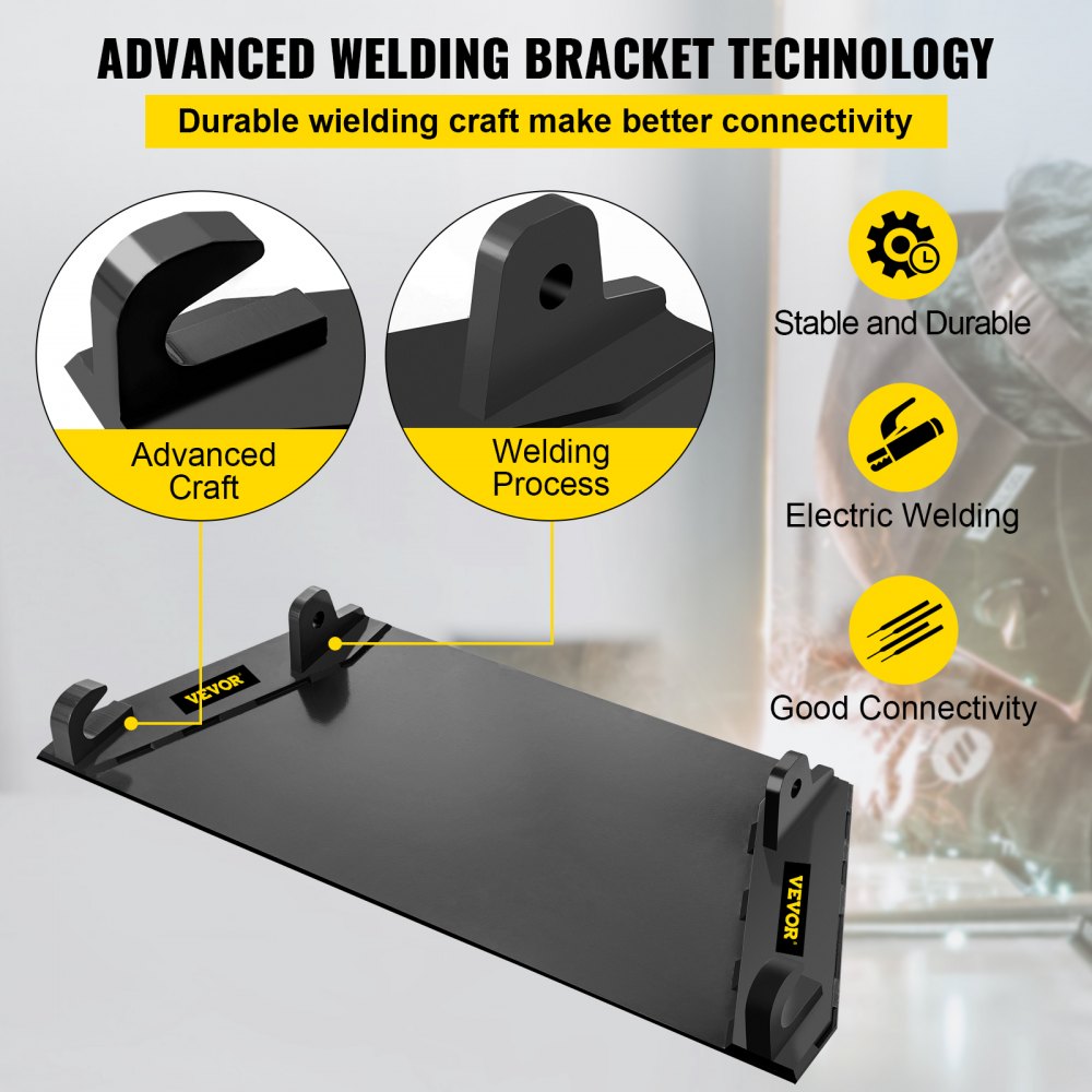 VEVOR Attachments Mount Plate 0.67" Thick Base Plate Skid Steer Plate Attachment 19" High Compatible with John Deere Front Tractor Accessories Universal Quick Tach Tractors Front Loader