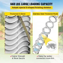 VEVOR Attic Steps Pull Down 12 Steps Attic Stairs Alloy Attic Access Ladder, White Pulldown Attic Stairs, Wall-mounted Folding Stairs for Attic, Retractable Attic Ladder with Armrests, 9.8 feet Height