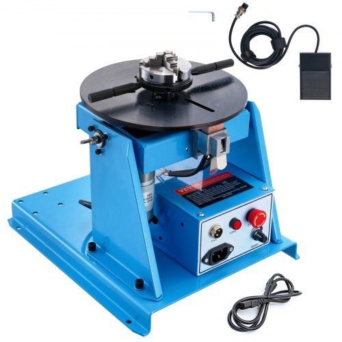 VEVOR Rotary Welding Positioner 10KG, 0-90° Welding Positioning Turntable Table with 8.1 Inch 3-Jaw Lathe Chuck, 1-12 RPM 20W Portable Welder Positioning Machine for Cutting Grinding Assembly Testing
