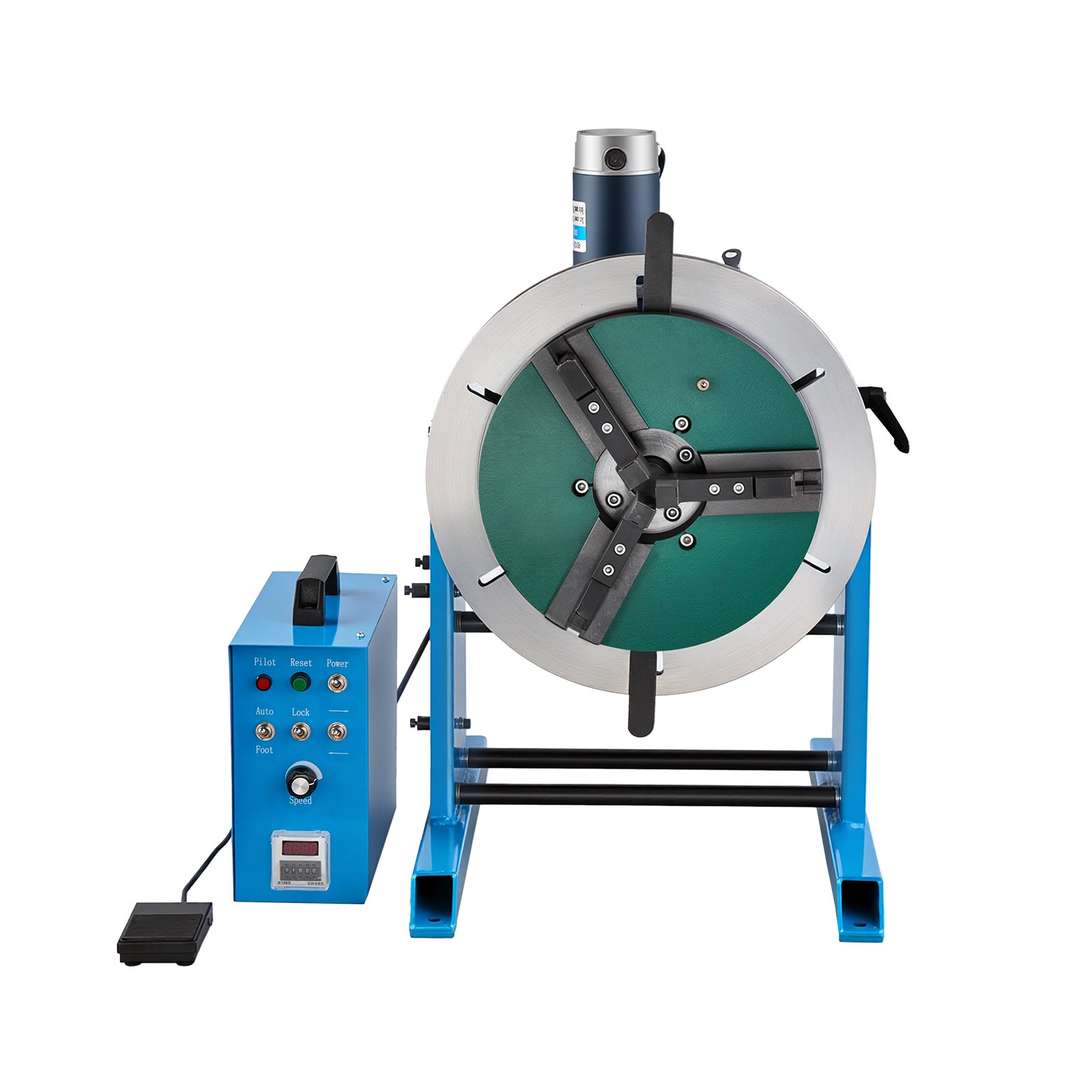 VEVOR Rotary Welding Positioner, 441 lbs Load Capacity, -45° to 90° Tilt Angle Welding Positioner Turntable Table, 0.5-5 RPM Speed Control, Electric and Foot Pedal, for Cutting, Grinding, Assembly