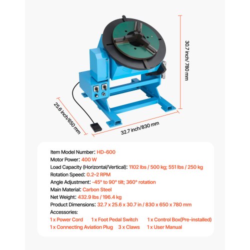 Keevituspositsioneer 500 kg, kallutus -45° kuni 90° — pilt 7