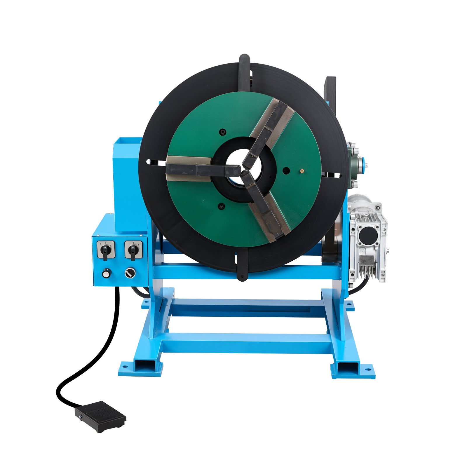 VEVOR Rotary Welding Positioner, 500 kg Load Capacity, -45° to 90° Tilt Angle Welding Positioner Turntable Table, 0.2-2 RPM Speed Control, Electric and Foot Pedal, for Cutting, Grinding, Assembly